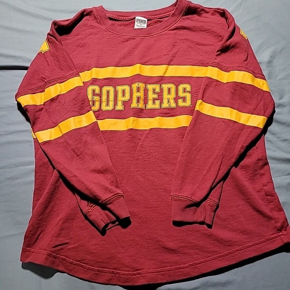 VICTORIAS SECRET PINK STORE MINNESOTA GOPHERS LONGSLEEVE SWEATSHIRT SIZE LARGE